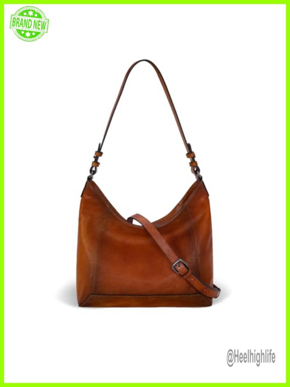 Iswee Vegetable-Tanned Leather Crossbody Hobo Shoulder Bag for Women Everyday